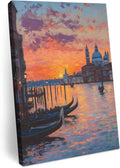 Ship Next Day - Nature Scenery Wall Art, Farmhouse City View Sunset Classic House Canvas Print Painting Artwork Picture for Wall Living Room Bathroom Bedroom Kitchen Office Dining Room Decor 8"x12"