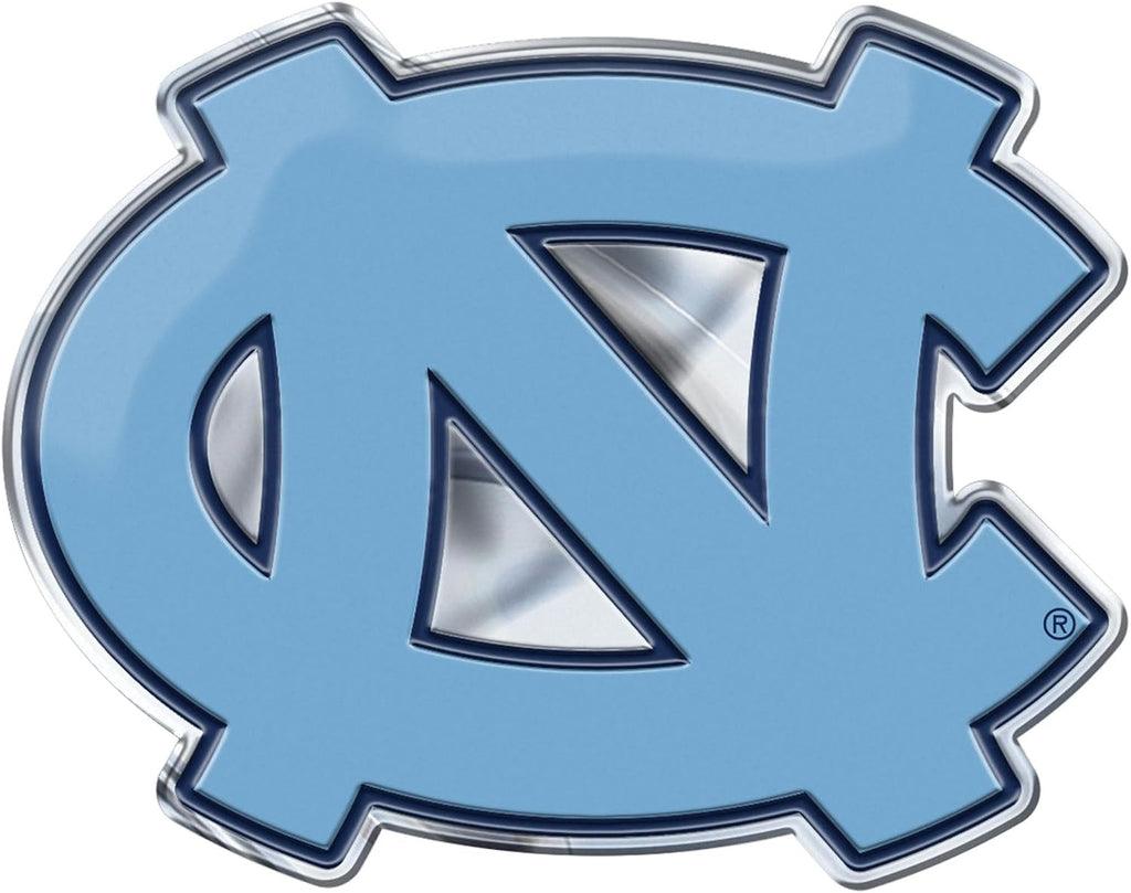 FANMATS 60546 North Carolina Tar Heels Heavy Duty Aluminum Embossed Color Emblem, Auto Emblem Decal