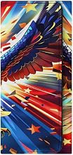 Bald Eagle Women Three Fold Wallet PU Leather Long Bifold Clutch Purse Credit Card Money Organizer with ID Window 7.9X3.9 Inch