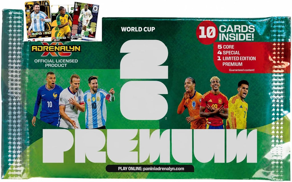 World Cup 2026 Soccer Cards Exclusive Factory Sealed 10 Card Premium Pack.Look for Top Stars Like Ronaldo, Messi, Yamal and More!