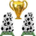Soccer Balloons 3-Pack - Giant Self Soccer Ball Balloons with Trophy | Soccer Party Decorations for Sports Themed Birthday, World Cup Party Supplies for Boys Men