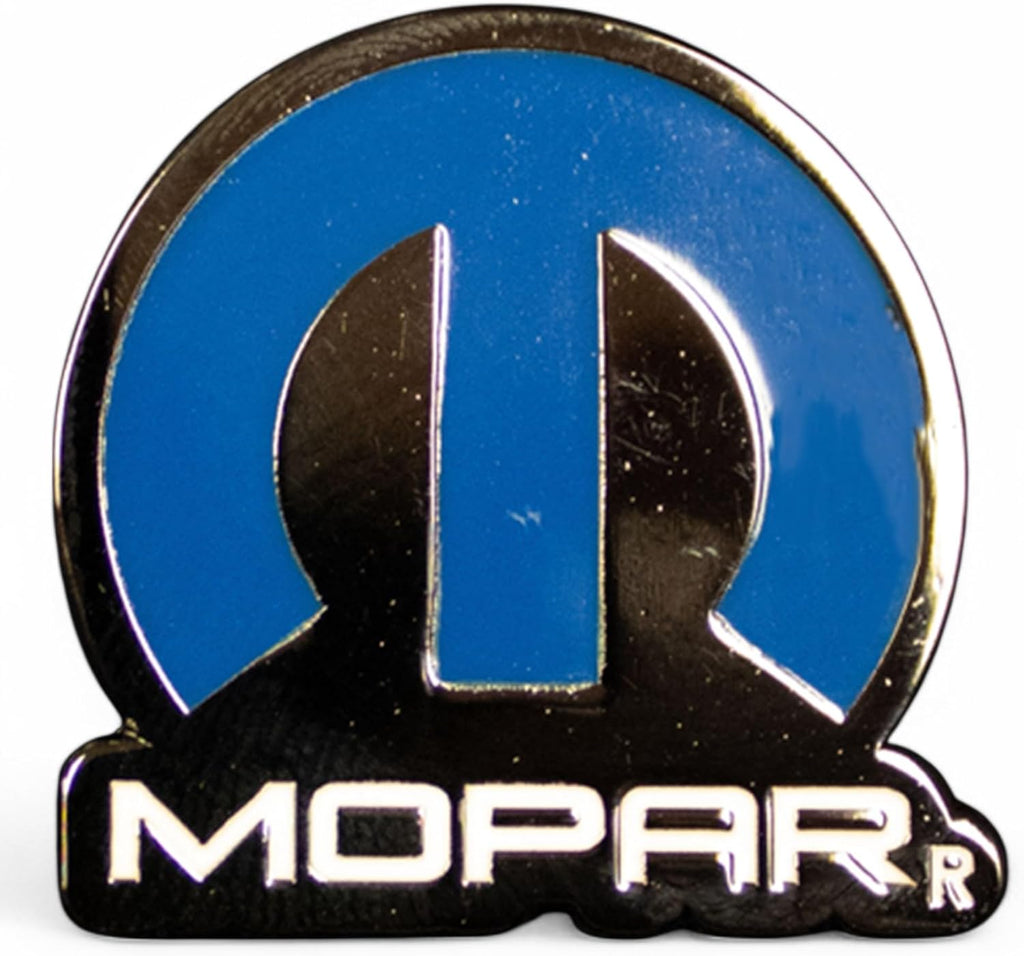 Mopar Omega Logo Lapel Pin 1.1" – Blue and Black Modern Emblem | Official Current Brand Mark | Made in USA