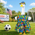 2026 World Cup Porch Goose Outfits, Soccer Fan Goose Outfit Set with Hat for 17-23 inch Goose Statues, Sports Game Day Goose Clothes for Outdoor Garden Lawn Patio Yard