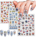 Soccer Nail Art Stickers, 3 Sheets USA Canada Argentina Country Flag Football Nail Decals, Waterproof Self-Adhesive World Cup Sports Nail Decorations for Women Girls Kids Game Day Manicure