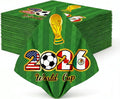 80 Pack 2026 World Cup Napkins — 6.5" Soccer Party Napkins for Watch Party & Game Day, USA Canada Mexico Flag Design Disposable Cocktail Napkins