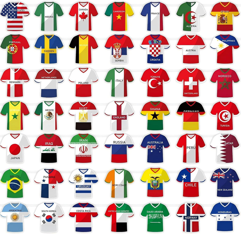 2026 World Cup Soccer Flags Bunting Banner 50 Countries International Country String Flags 50Pcs World Cup Decorations for Sports Themed Parties Olympic Events Outdoor Celebrations Fans Merchandise(Not among the top 48 teams）