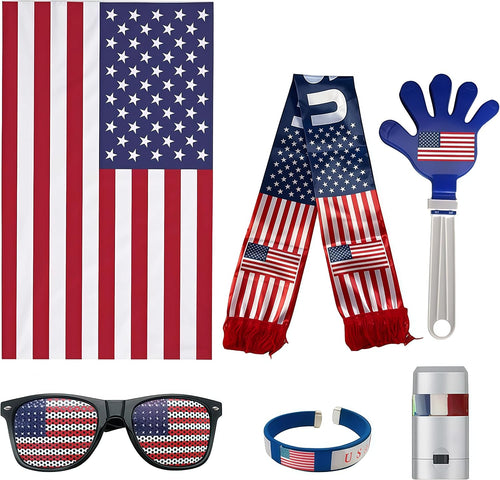 6PC World Cup 2026 American Flag Merchandise, Soccer Fan Decorations Kit, Suitable for Soccer Events, USA 250th Anniversary, 4th of July Decorations Outdoor