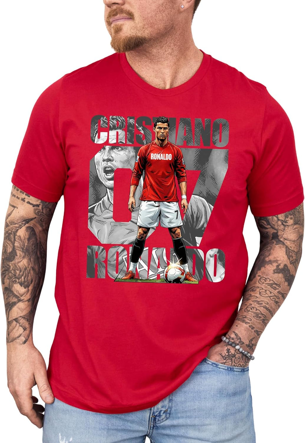Ronaldo #7 Artwork T-Shirt | Goat Soccer Legend Tee | Fan Gift for Men & Women
