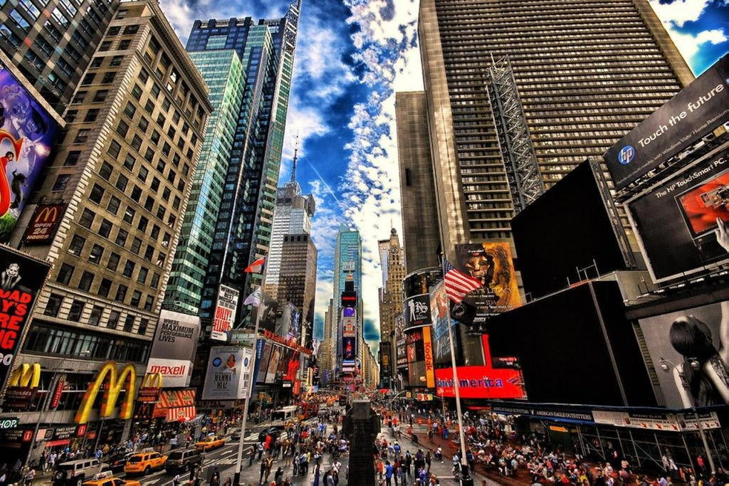 Crowd in Times Square Manhattan New York City Photo Photograph Cool Wall Art Print Poster 36x24