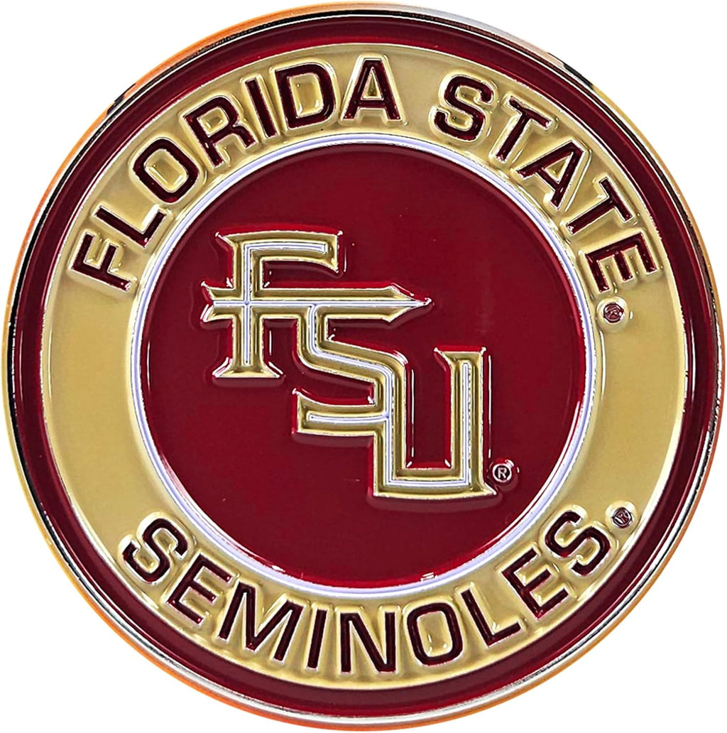 Florida State University Metal 3D Team Emblem by FANMATS – All Weather Decal for Indoor/Outdoor - Easy Peel & Stick Installation on Vehicle, Cooler, Locker - Unique Gift for NCAA Football Fan