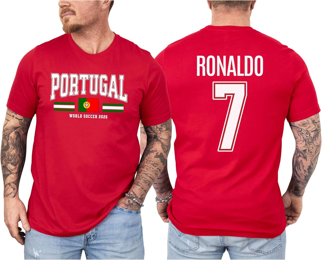 Ronaldo 7 Unisex Two-Sided Portugal Graphic T-Shirt for Men & Women | Adult Tee with Front & Back Print