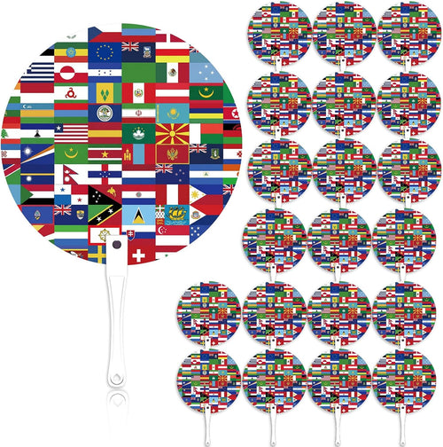 20-Pack World Cup Fan 2026 Soccer World Cup Merchandise & Accessories Decorations,Football Great Gifts for Soccer Fans,Colorful International Country Flag&Trophy Design Party Supplies