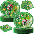 100 Pcs World Cup Themed Oval Paper Plates and Napkins Set, 10" x 12" Soccer Game Day Party Plates,Large Disposable Dinner Plates for Game Day Celebration Family Gathering Party Decor