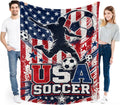 Soccer Throw Blanket for Men Teen Boy Football Fans Soccer Flag Blanket Gifts for Couch Bed Birthday Gift