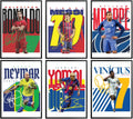 TinyMollo Soccer Wall Art Set, 6 Unframed 8x10 Sports Legends Prints with Messi, Ronaldo, Neymar, Mbappe for Boys Room, Kids Bedroom Decor