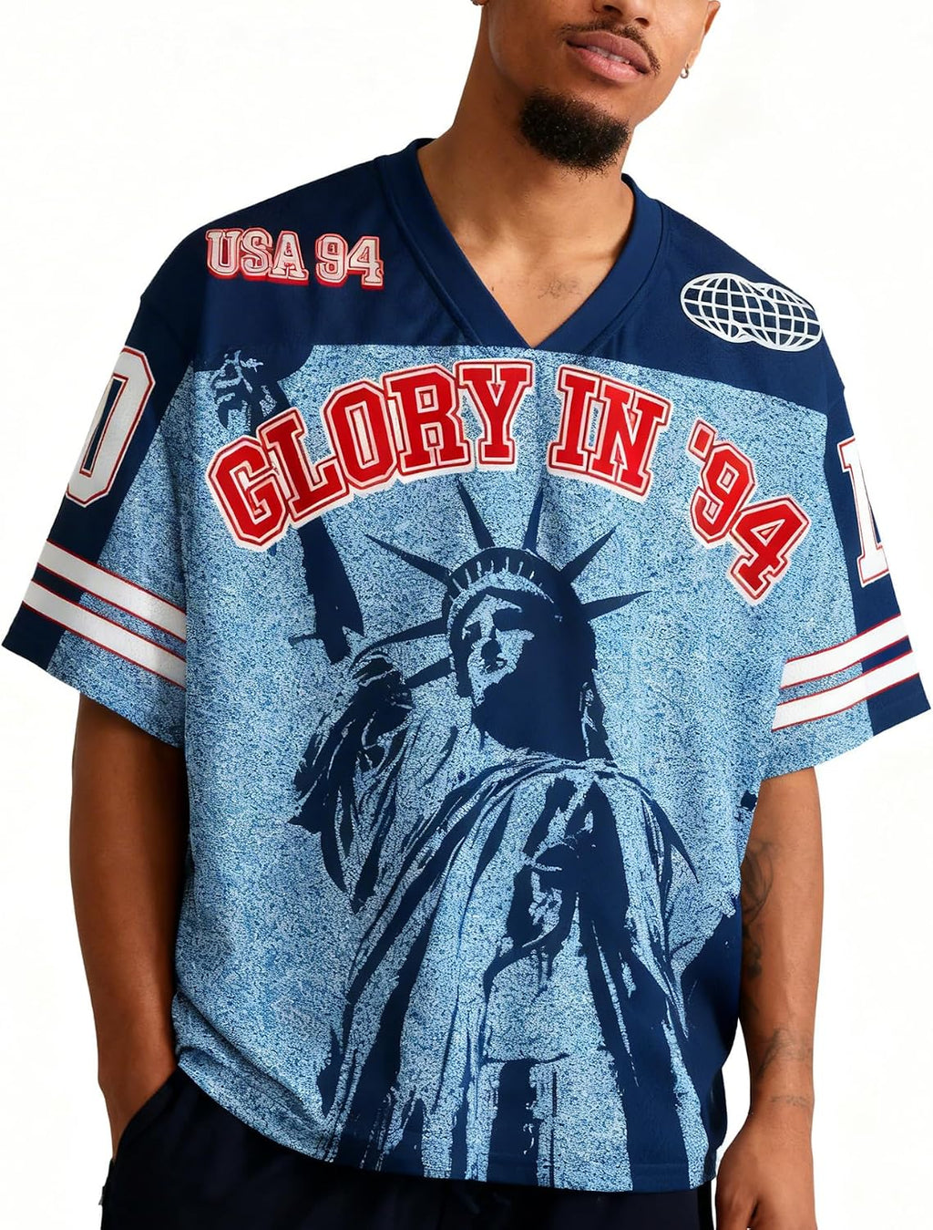 Jersey Shirts for Men Women Trionda Graphic V Neck Short Sleeve Summer Tops Unisex Gift for Fans
