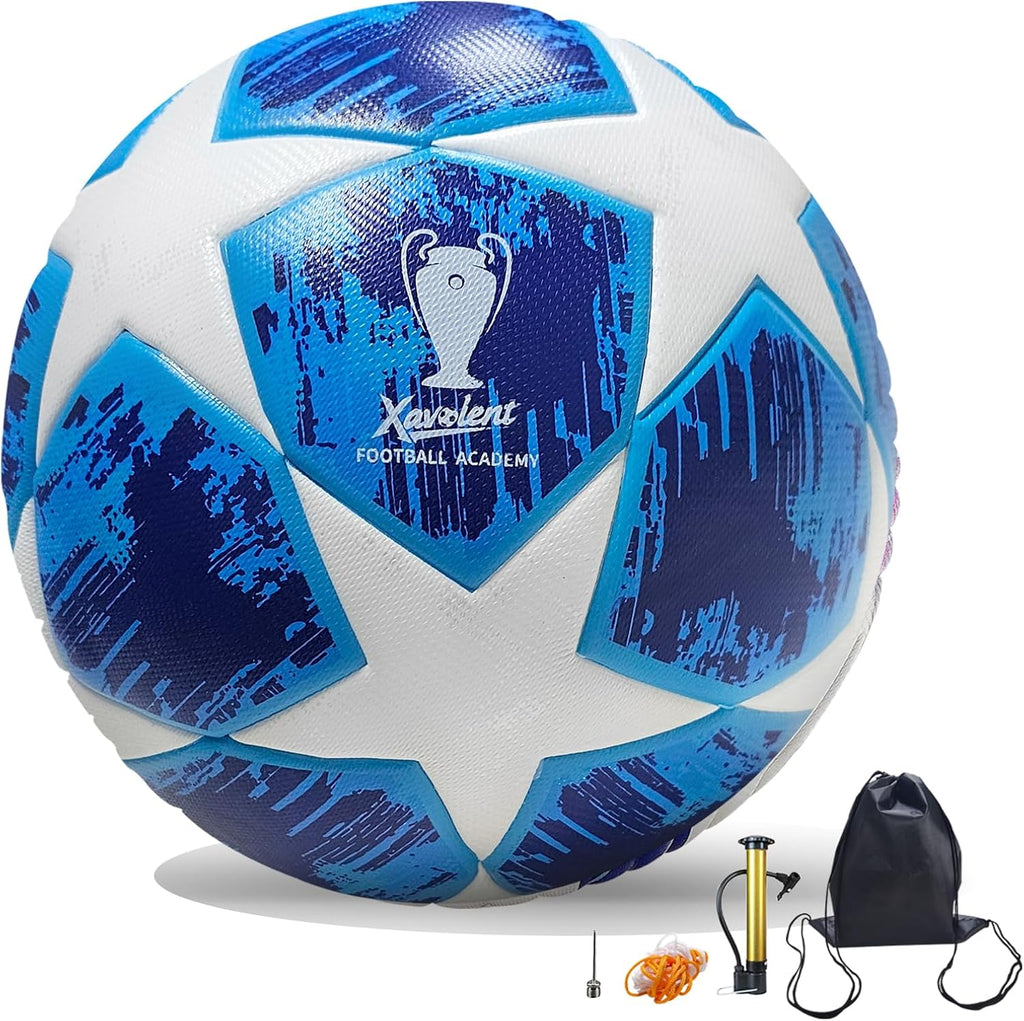 Professional Soccer Ball Size 5,4 -Thermal Bonded Waterproof PU Match-Quality Training Ball with Pump