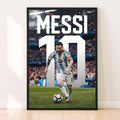 Messi Poster, Famous Soccer Player Posters, Leonel Messi Posters For Boys Bedroom, Soccer Wall Art, Gift for Fan Football, Leonel Messi Wall Art, Living Room Sport Room Gift for Fan Football- 16x20 Inches