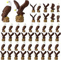 4th of July Mini Resin Bald Eagle 250th Anniversary Patriotic Figurine Tiny Resin Animals Eagle Statue for Independence Day Miniature Garden Office Home Cake Topper Decor Gift(50 Pcs,Mixed Style)