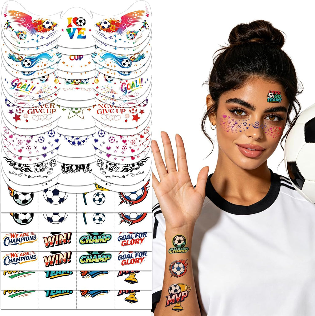 World Cup Soccer Freckles Face Tattoos - 36 Pcs | World Cup 2026 Merch, Soccer Birthday Party Favors & Decor, Game Day Accessories