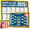 World Cup Bracket Poster 2026 | A1 Size 2026 World Cup Soccer Poster with US Kick Off Times, Fixtures, Stadiums & Host Cities | World Cup Wall Chart