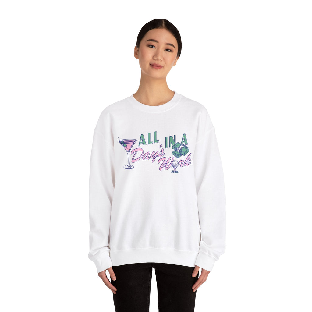 Cass Holland: All In A Days Work White Crewneck