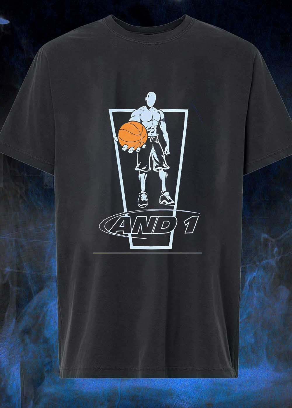 AND 1 Basketball Player Standing with Ball T-Shirt