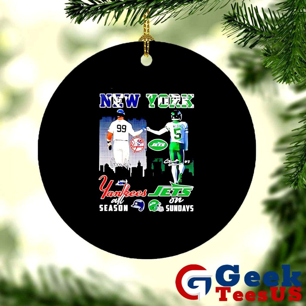 Aaron Judge and Zach Wilson Yankees all Season Jets on Sundays signature shirt