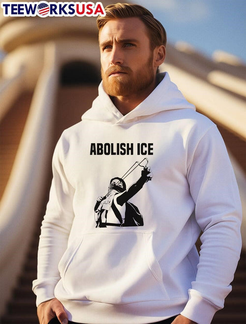 Abolish Ice Activist with Slingshot Graphic shirt