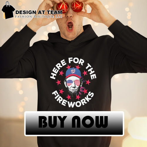 Abraham Lincoln Washington Nationals Baseball 4th of July Here for the fireworks America 2026 shirt