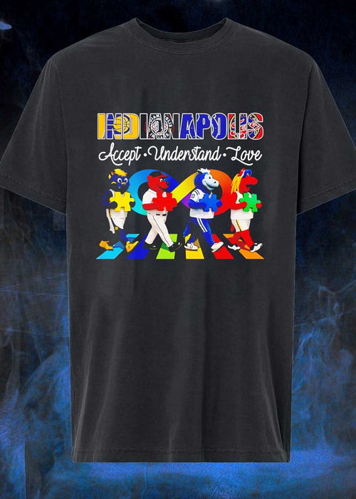 Accept Understand Love Indianapolis Mascots Puzzle Piece Sports T-Shirt