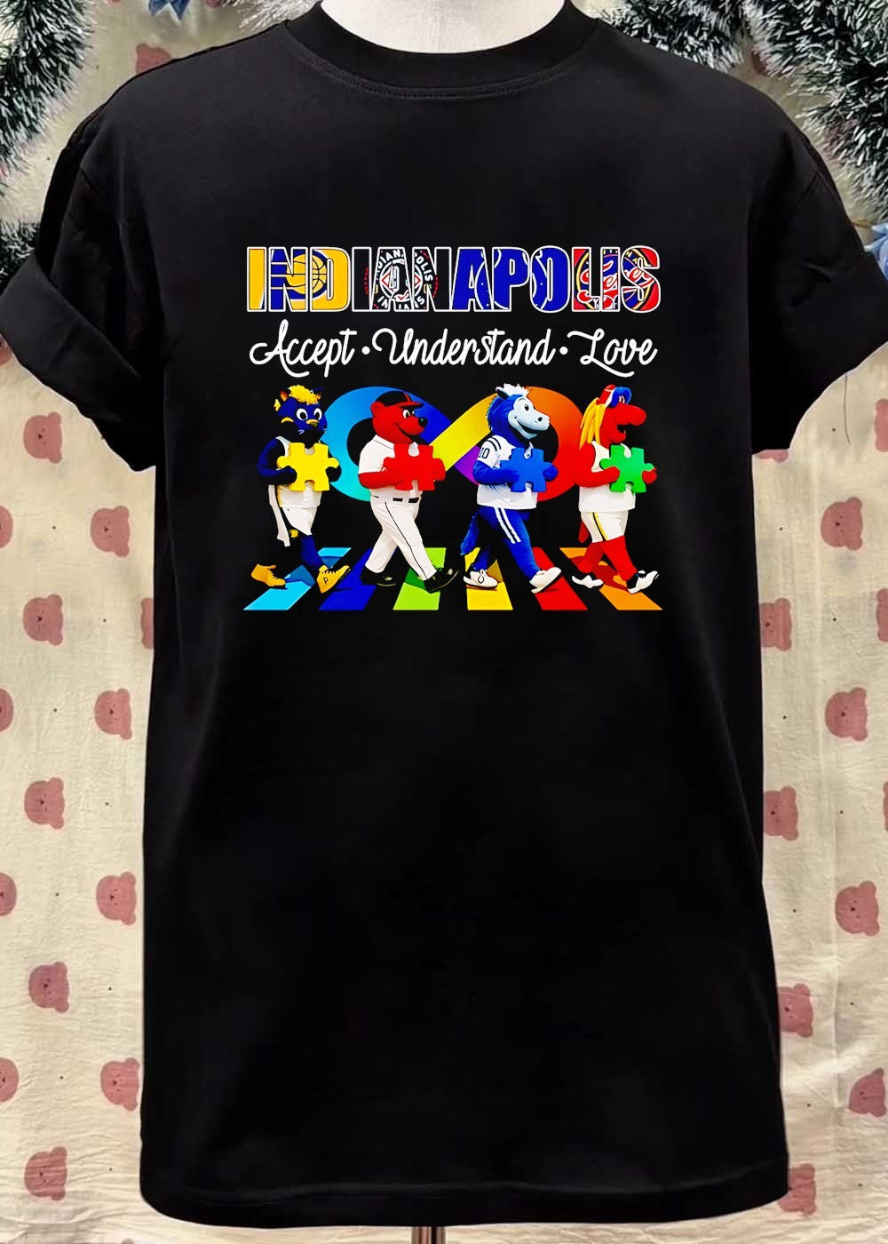 Accept Understand Love Indianapolis Mascots Puzzle Piece Sports T-Shirt