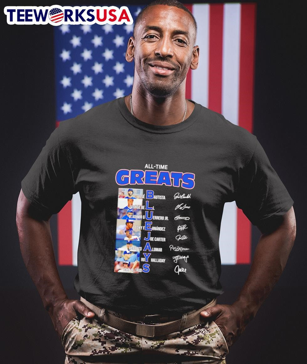 All-time Greats Blue Jays José Bautista George Bell Vladimir Guerrero Jr Tony Fernández Joe Carter Roberto Alomar Roy Halladay Shirt