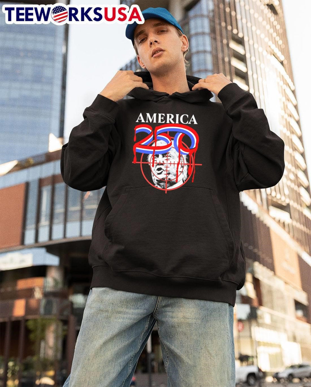 America 250 Drip Text Target shirt