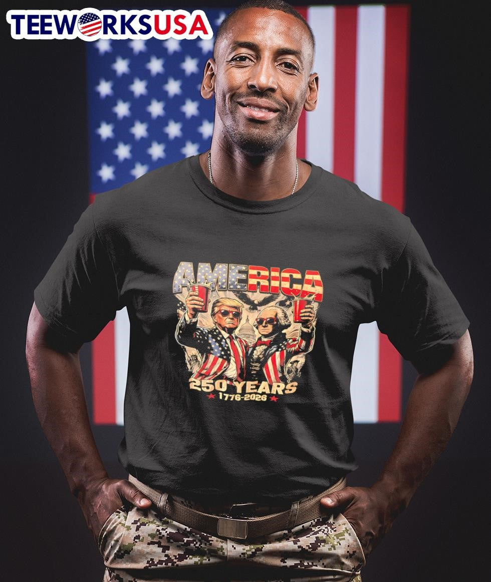 America 250 Years 1776 2026 Donald Trump And George Washington Shirt