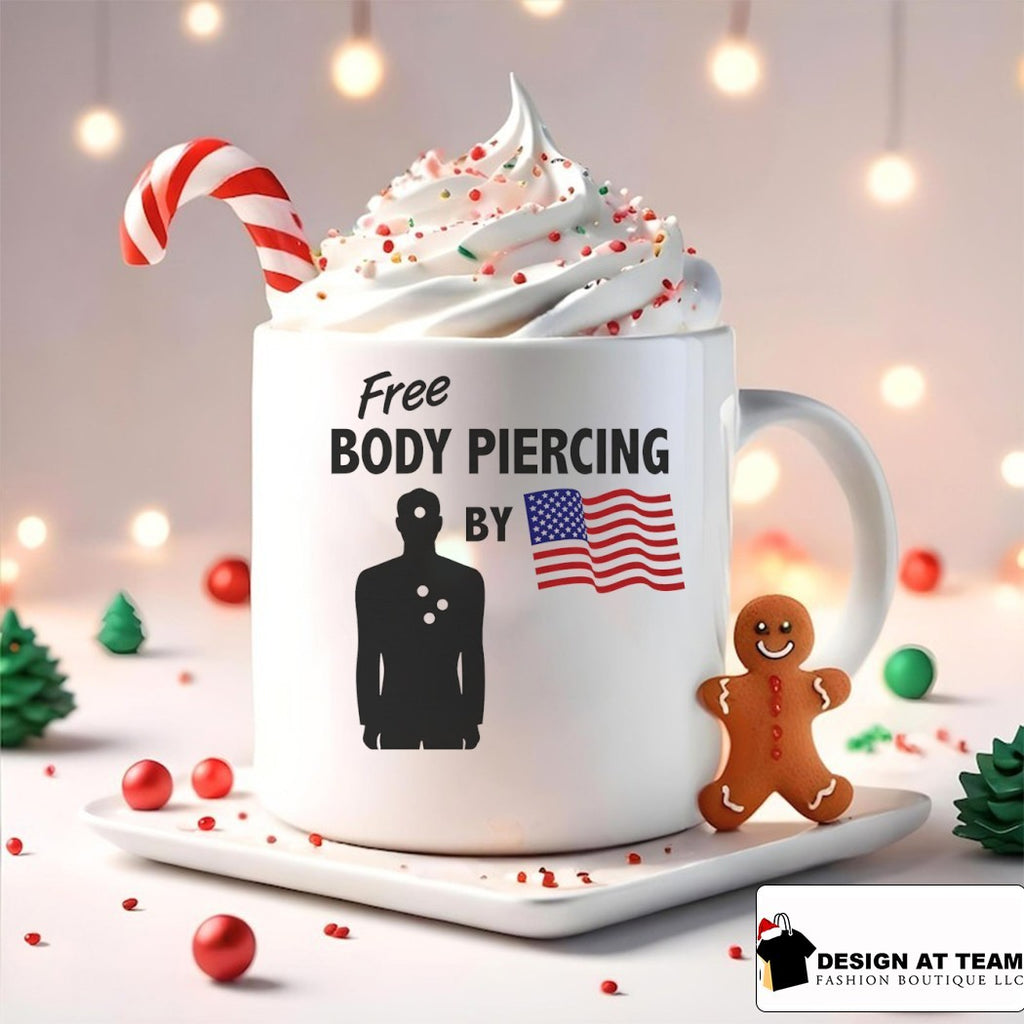 American violence free body piercing by American flag 2026 shirt