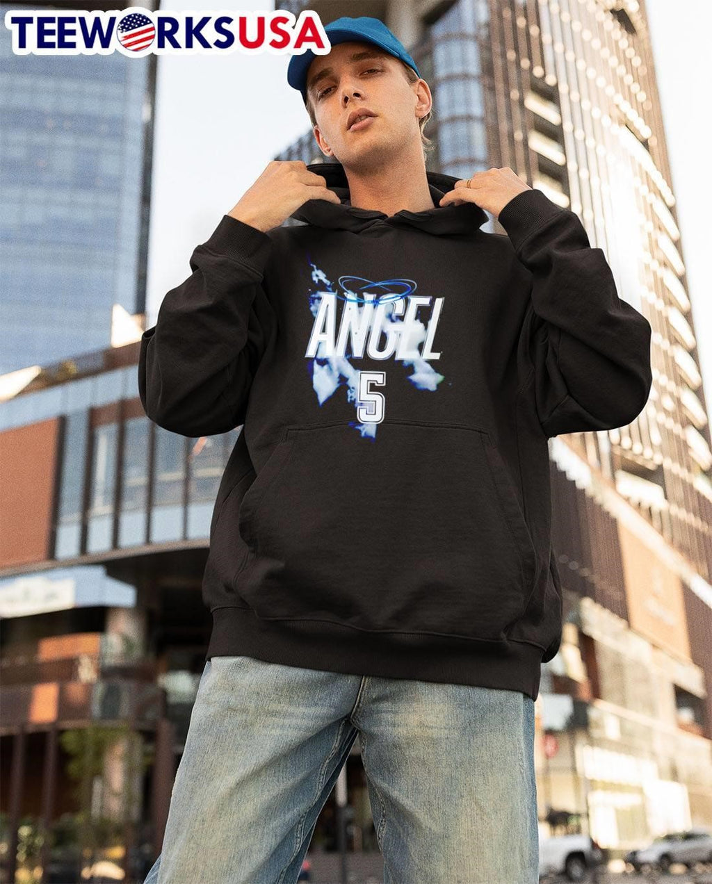 Angel 5 Sporty Graphic Style Tee Shirt