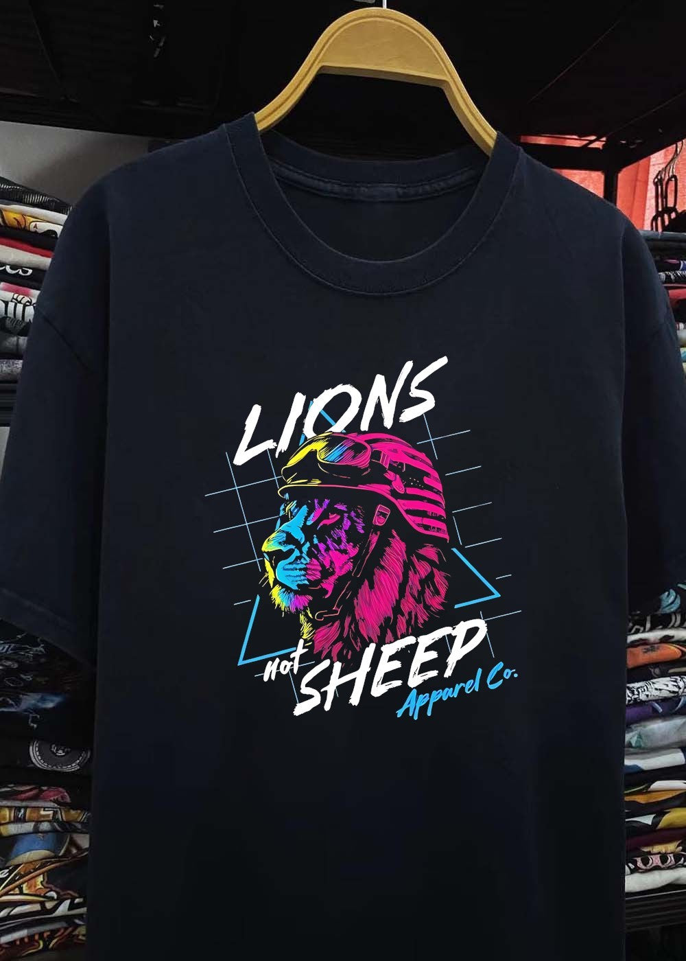 Apparel Co. Lions not Sheep Helmeted Lion T-Shirt
