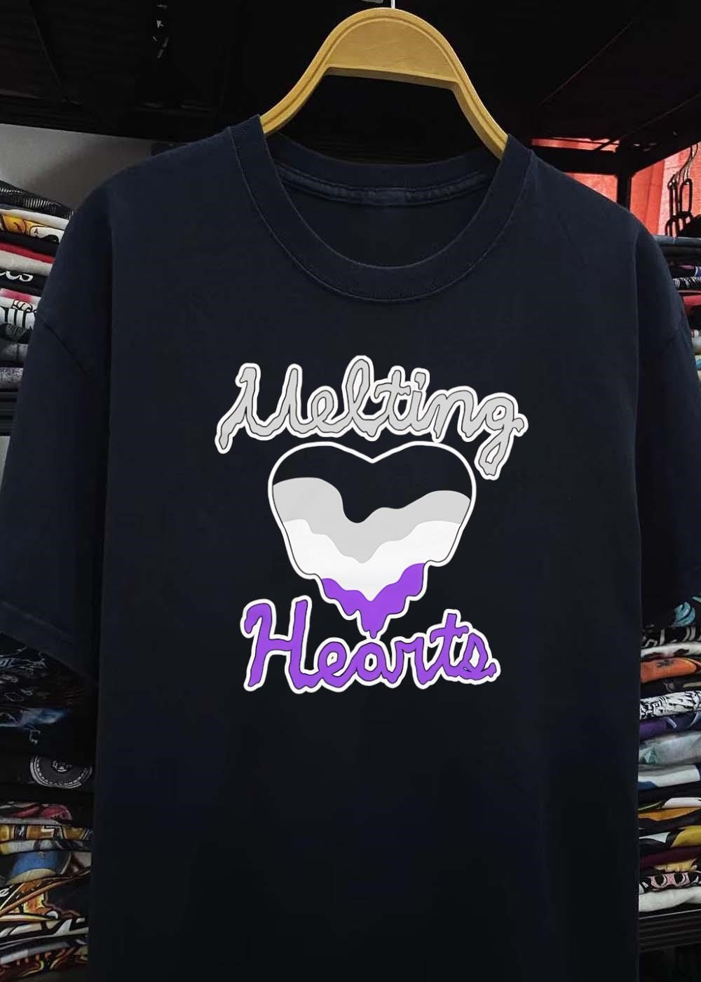 Asexual Pride Melting Hearts Asexual Flag T-Shirt