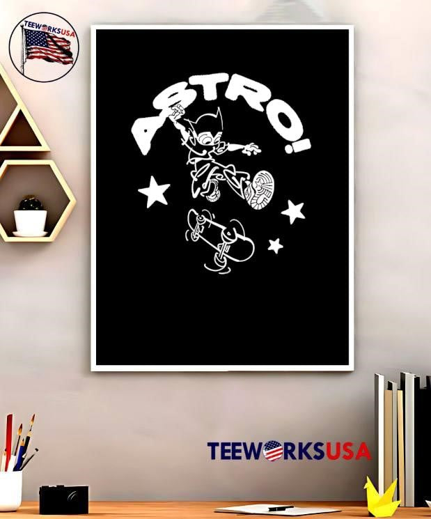 Astro! Skater Boy Jumping on Skateboard Streetwear Unisex shirt