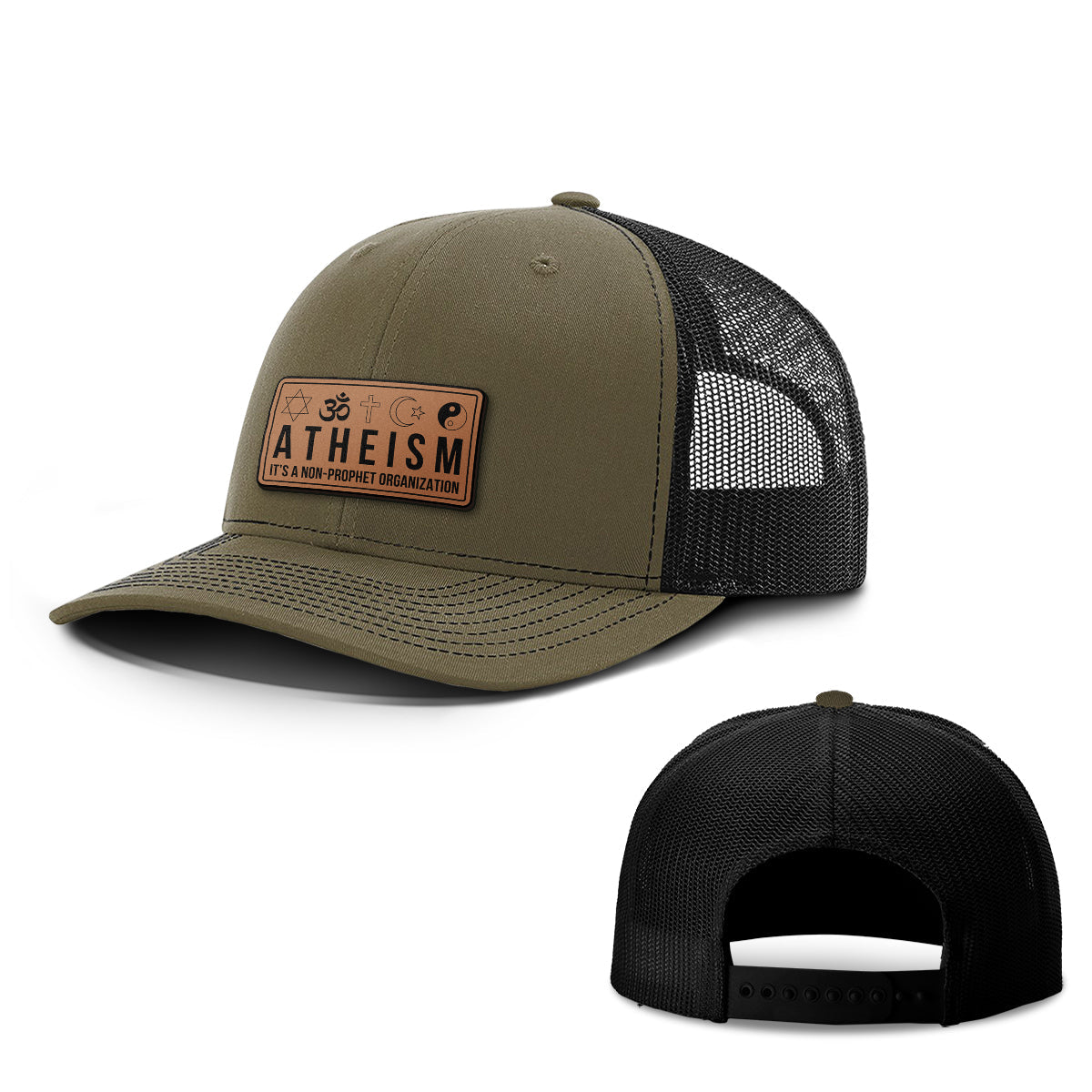 Atheism Non Prophet Leather Patch Hats