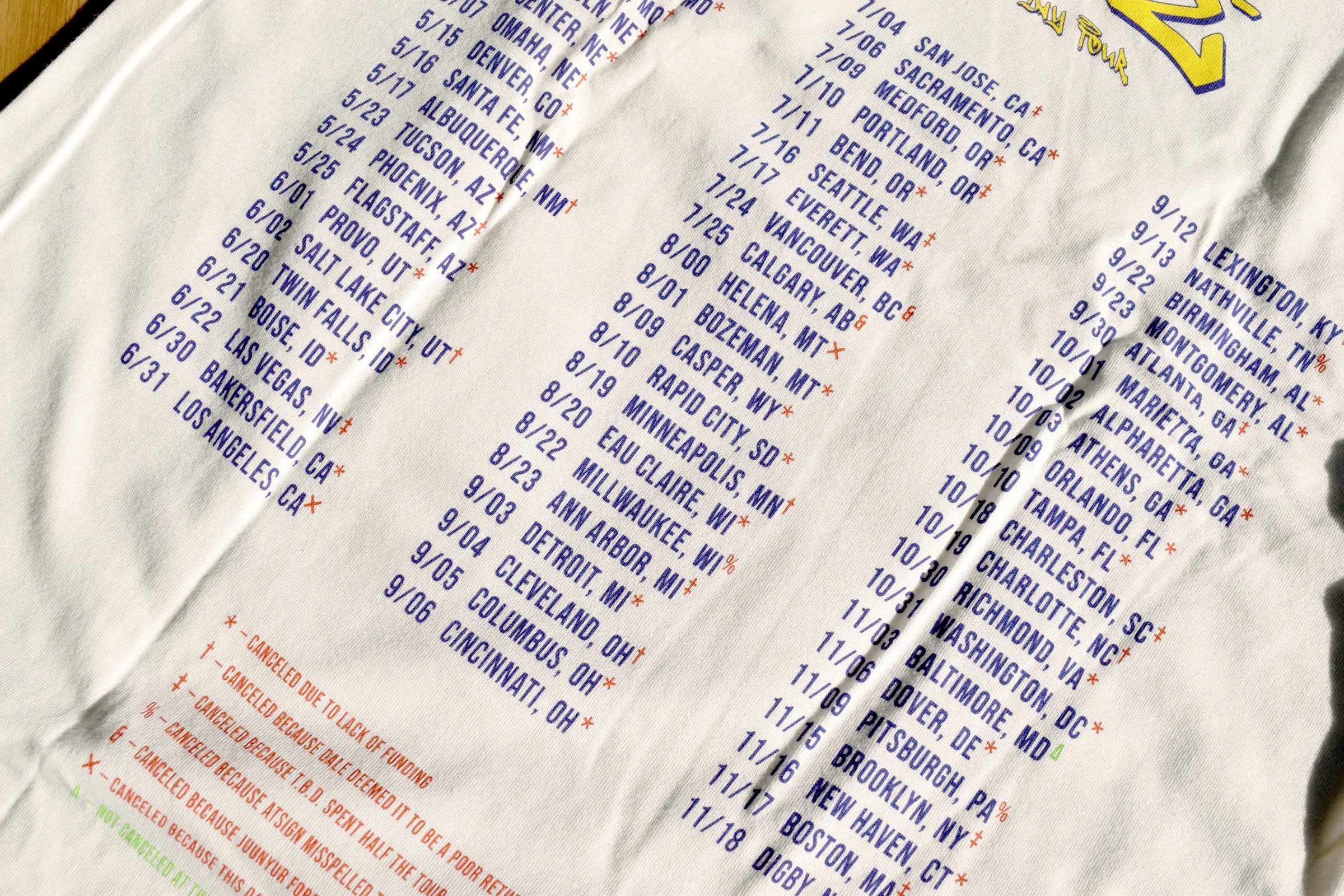 Just One Day Tour Shirt