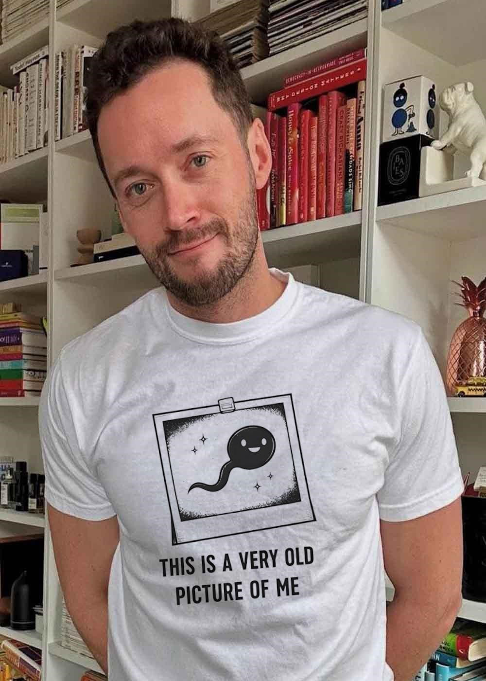 Baby Sperm Character Photo This Is a Very Old Picture of Me T-Shirt