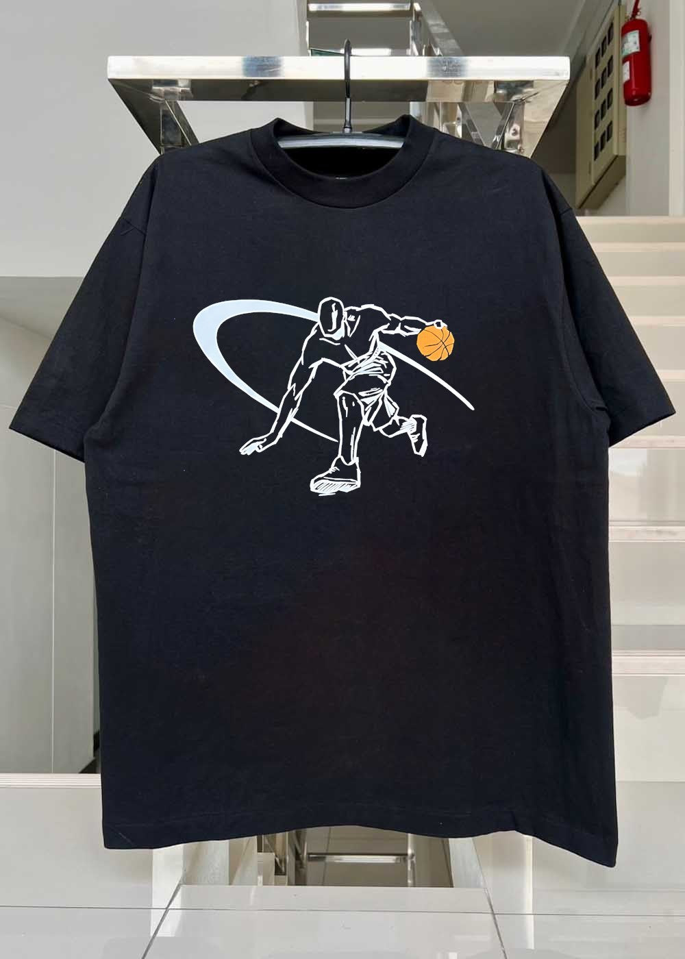 Basketball Player Dribbling Through The Arc Men’s T-Shirt