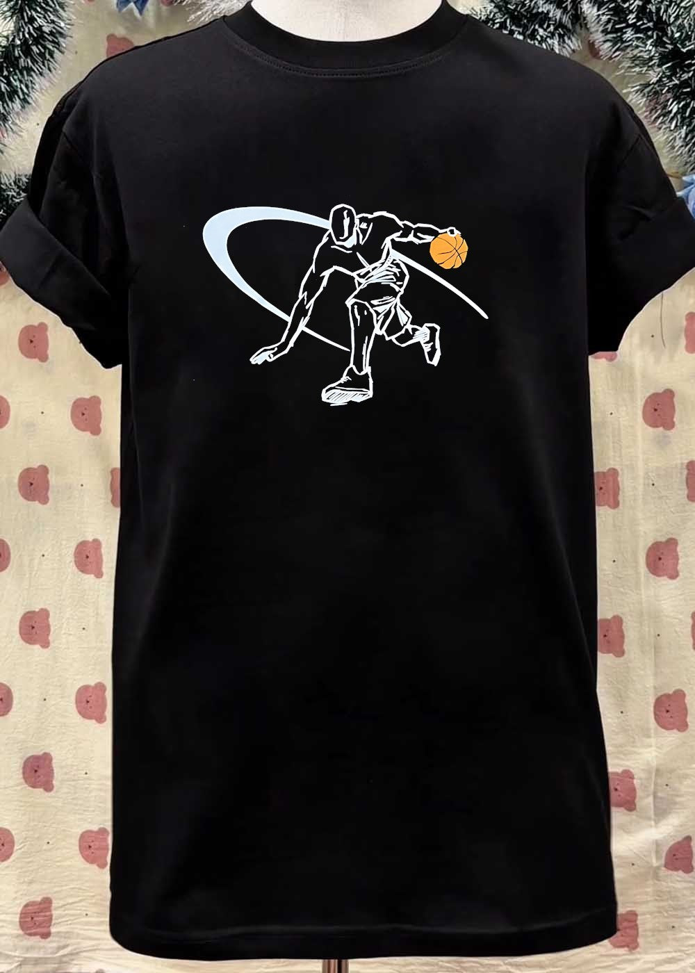 Basketball Player Dribbling Through The Arc Men’s T-Shirt