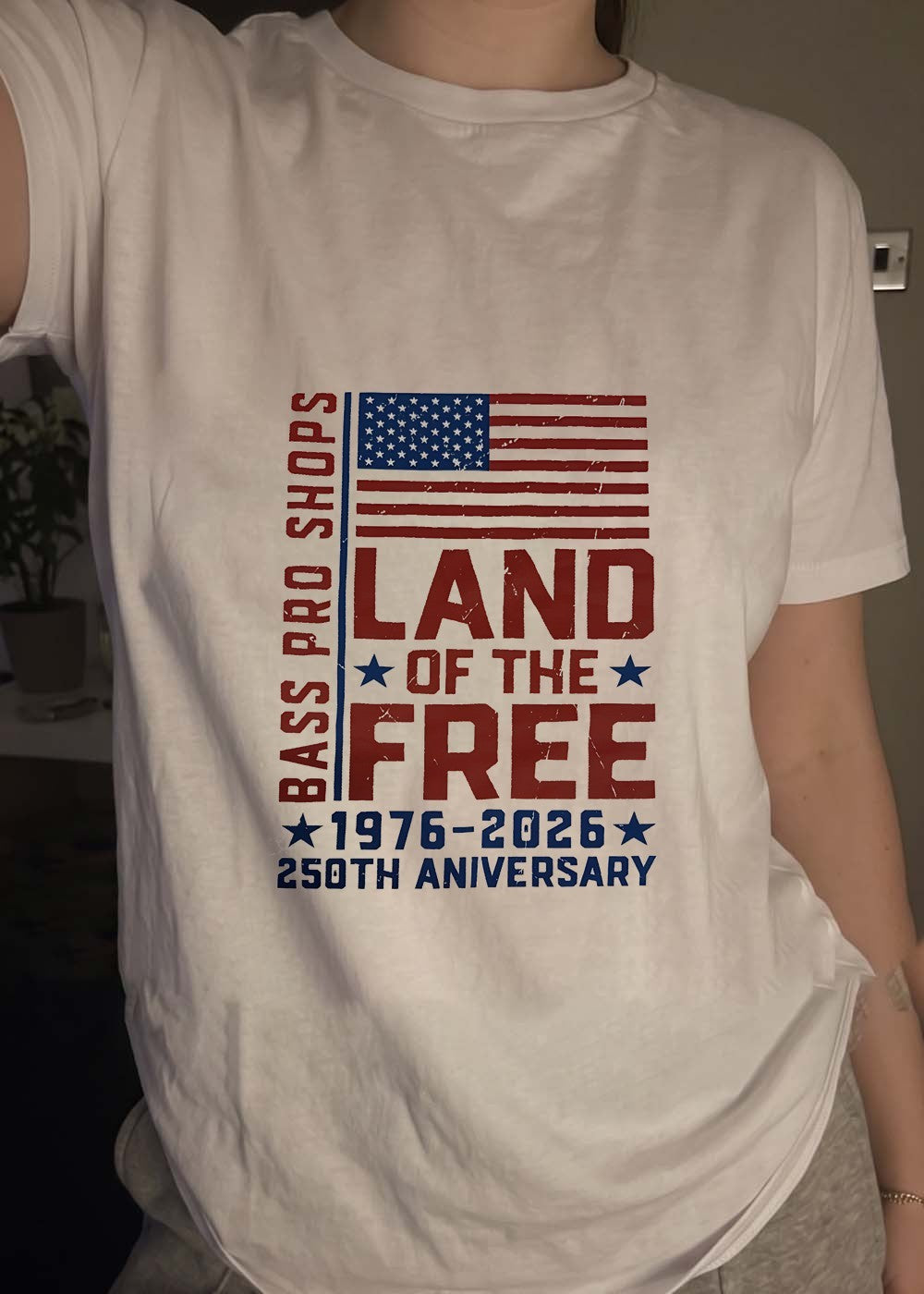Bass Pro Shops Land of the Free 1976 2026 250th Anniversary T-Shirt