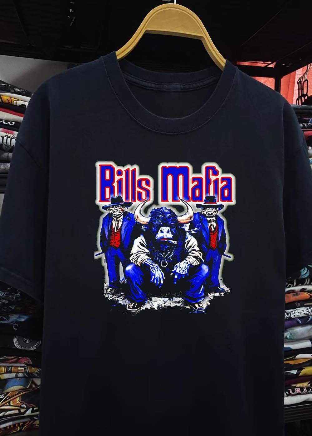 Bills Mafia Apparel Buffalo Bull Gangster Trio T-Shirt