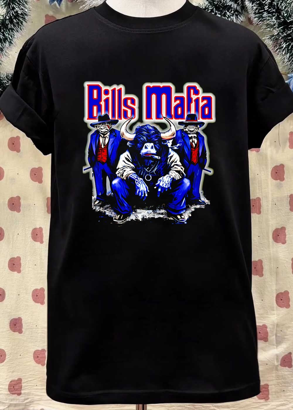 Bills Mafia Apparel Buffalo Bull Gangster Trio T-Shirt