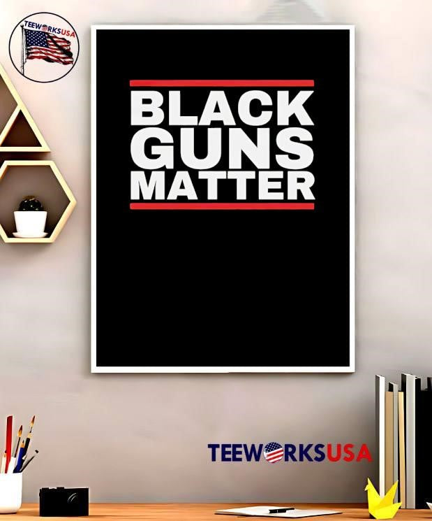 Black Guns Matter Red Line Logo T-Shirt