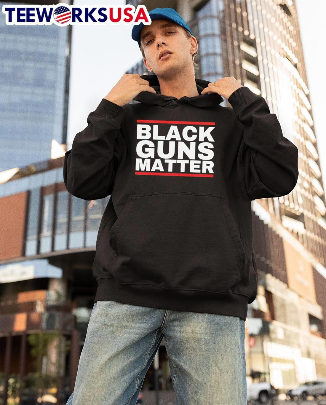 Black Guns Matter Red Line Logo T-Shirt